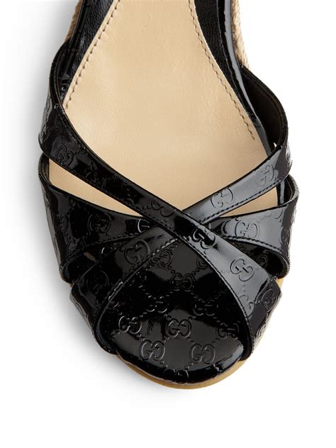 gucci penelope gg leather espadrille wedges|Gucci espadrilles for women.